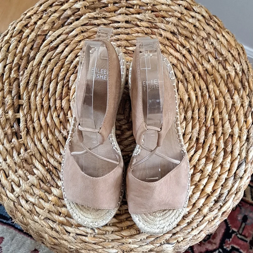 Eileen Fisher Womens Tan Nubuck Suede Whim 2.75
